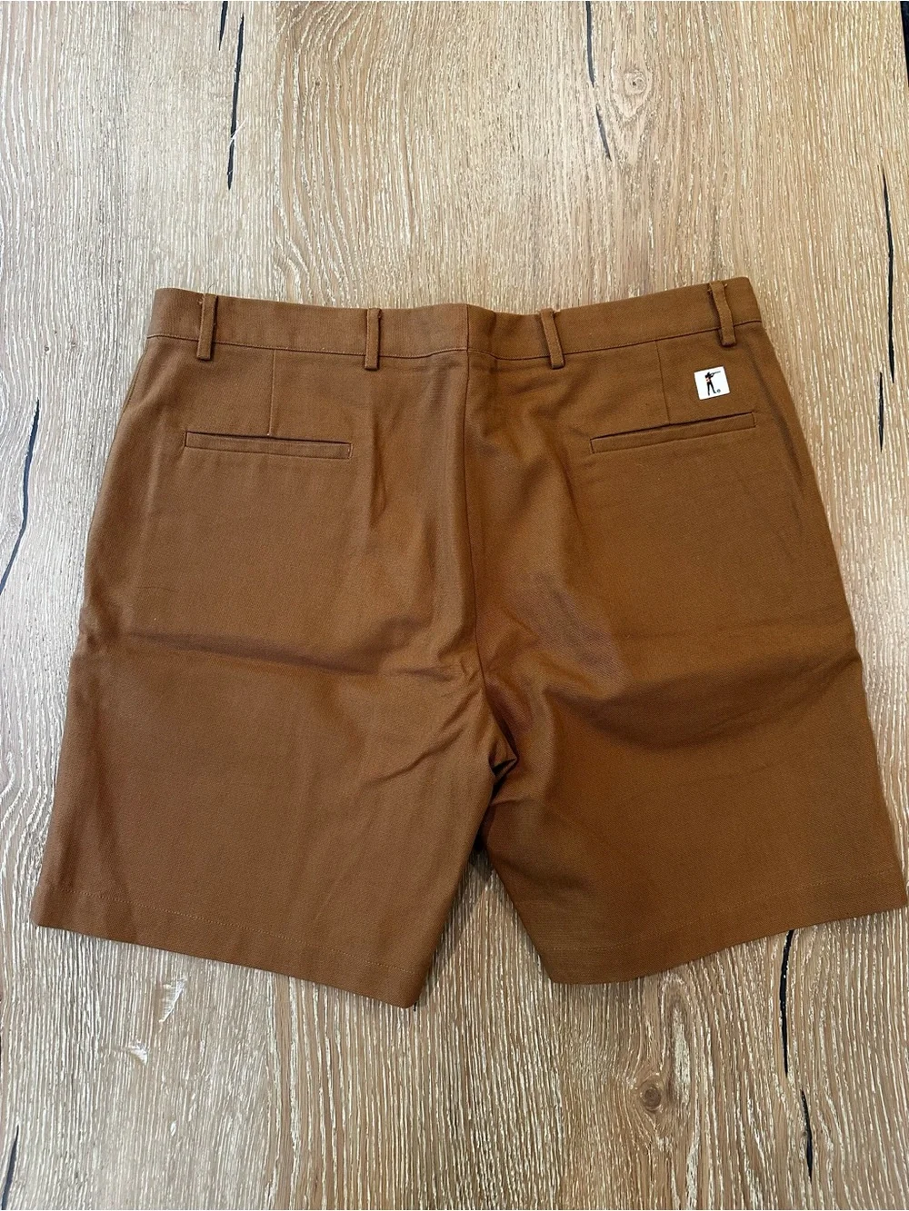 Men's Flat Front Brown Chino Shorts